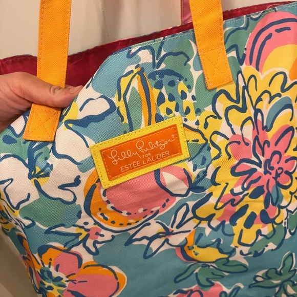 Lilly Pulitzer for Estee Lauder Canvas Shoulder Tote - Picture 3 of 8